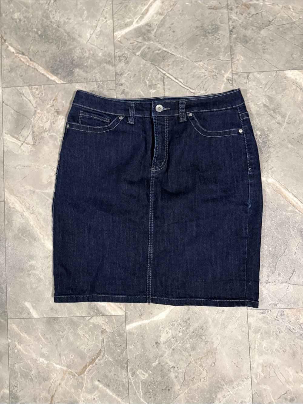 Nine West Dark Blue Denim Pencil Skirt